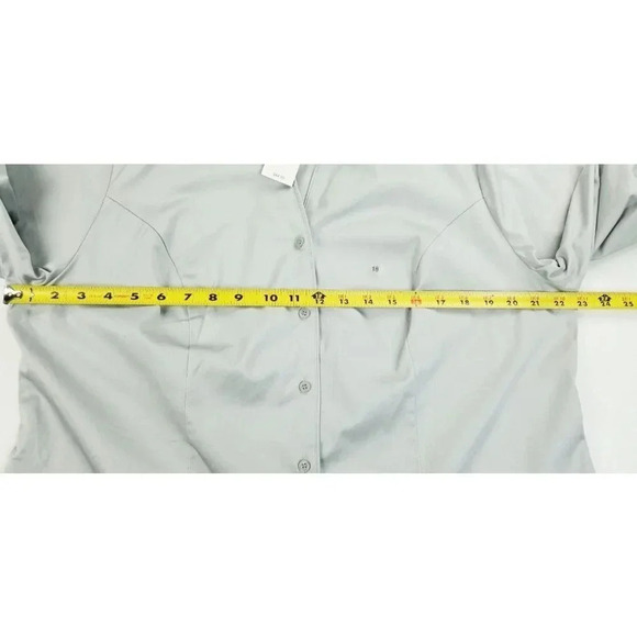 Lane Bryant Size 18 Women's Gray V Neck Long Sleeve Button Up Shirt NWT - Picture 3 of 10